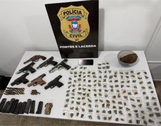 Pol�cia Civil prende dois suspeitos e apreende sete armas de fogo em Nova Lacerda