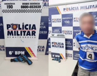 Homem com arma falsa agride pessoas em pra�a e � preso