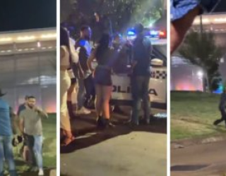 Briga por ci�me termina em pancadaria dentro de festival em Cuiab�