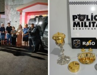 Pol�cia recupera itens religiosos roubados de igreja em Cuiab�